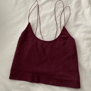 urban outfitters “out from under” top in burgundy